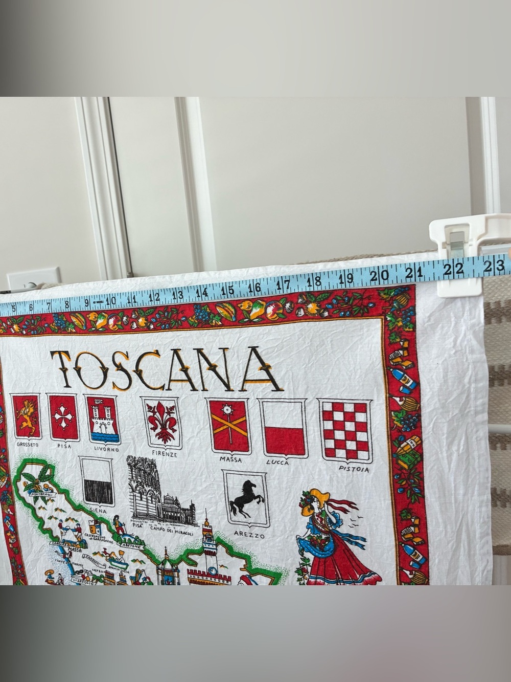Toscana Illustrated Map Tea Towel - ETRURIA- VINTAGE 🆕 NWOT - Picture 5 of 6